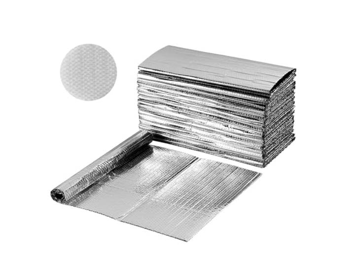 VEVOR Isolant thermique double réfléchissant\, 16 pcs\, feuille d'isolation barrière radiante à bulles d'air\, 61 x 122 cm\, feuilles en aluminium double-face\, pour porte de garage\, toit de camping-car