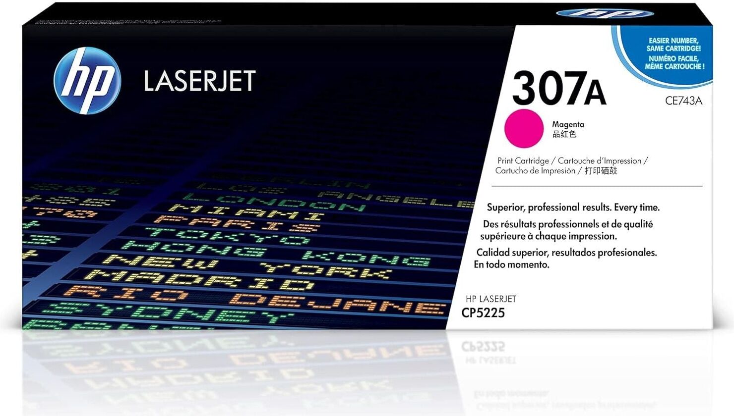 HP 307A Magenta Laserjet Toner Cartridge CE743A, Used - Very Good