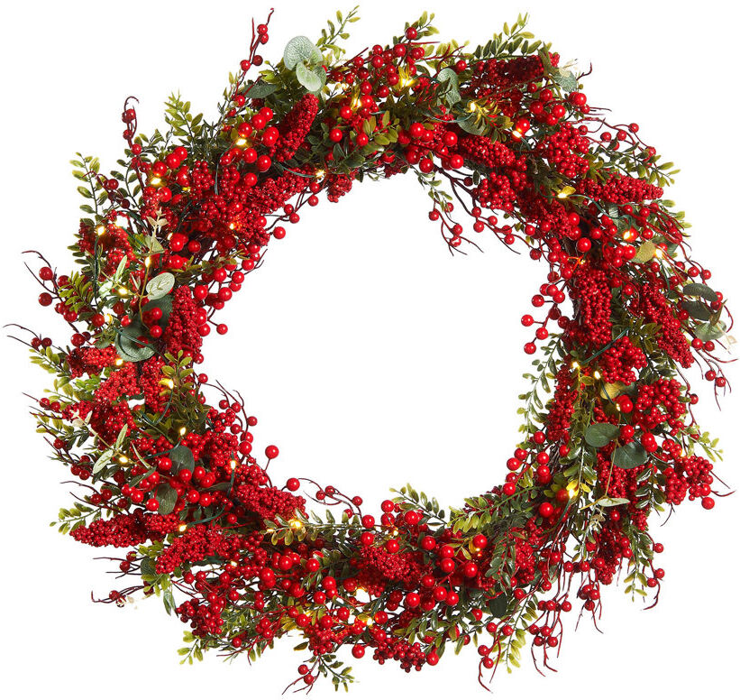 Mail Order Online Ltd Faux 76cm Wreath Red 76cm H X 76cm W X 11cm D