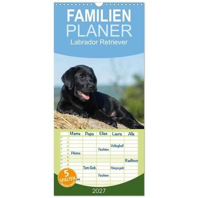 Familienplaner 2027 - Labrador Retriever 2027 mit 5 Spalten (Wandkalender, 21 x 45 cm) CALVENDO