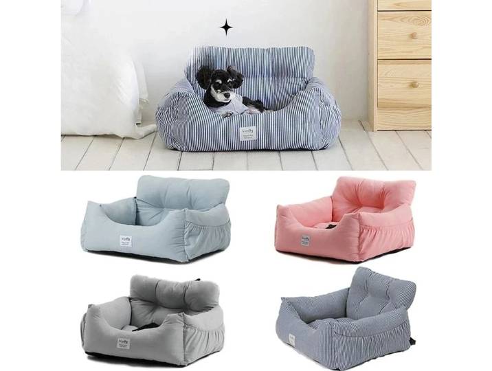 Siège de voiture Portable pour chien, contrôle Central, porte-chien antidérapant, boîte d'accoudoir de voiture sûre, chenil rehausseur, lit pour petit chien et chat, voyage