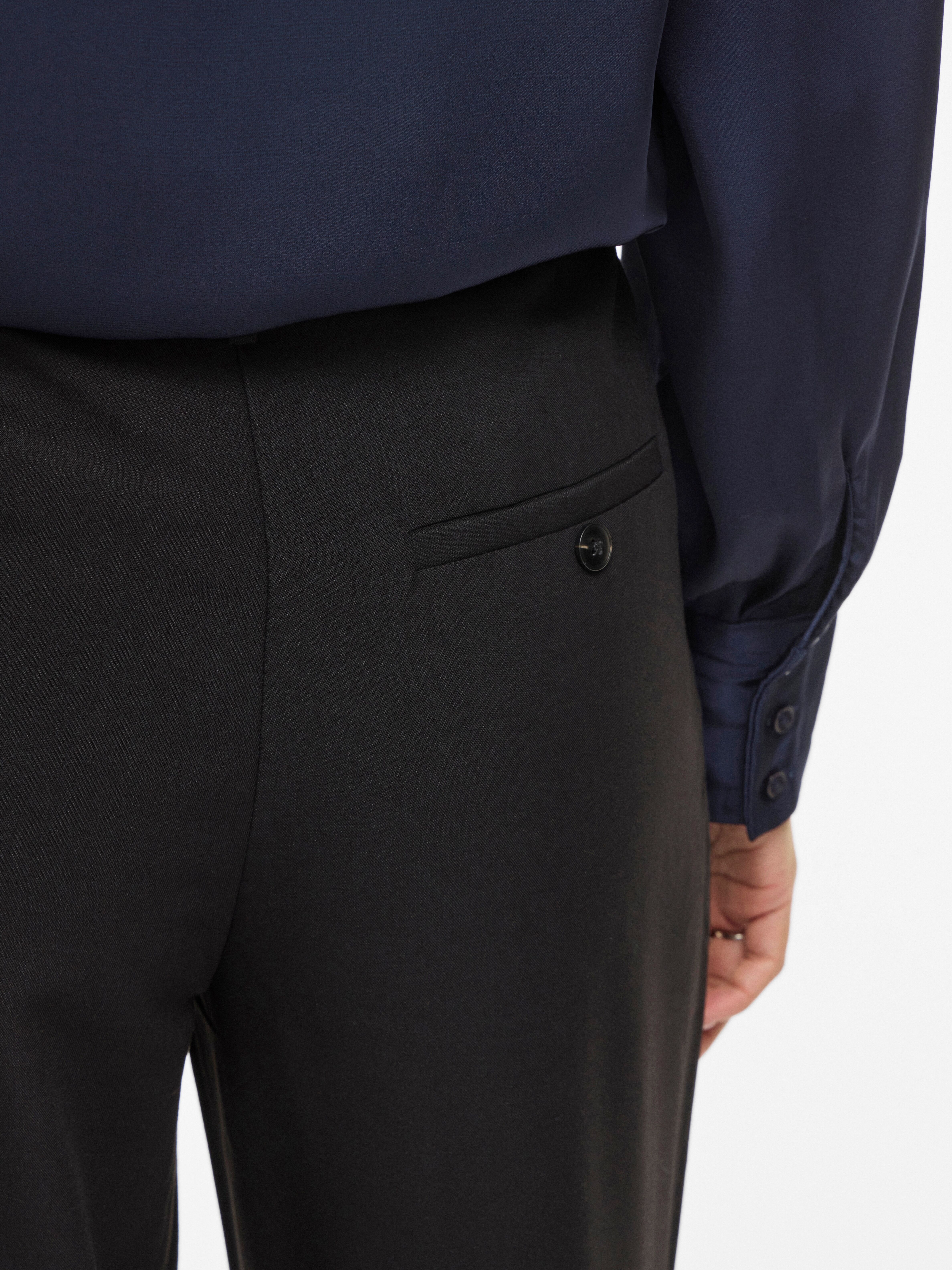 Anzughose VILA "VISIFFE HW WIDE PANTS - NOOS", Damen, Gr. 34, Länge 32, schwarz (schwarz beauty), Web, Obermaterial: 72% Polyester, 24% Viskose, 4% Elasthan, unifarben, relaxed fit normal, Hosen Anzughose schwarz beauty 34, Länge 32