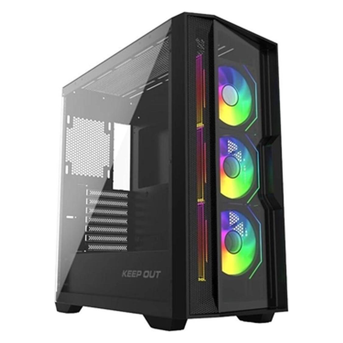 Keep Out Gaming ATX Semi-Tower Gehäuse KEEP OUT KO XC-500 Schwarz (ATX, E-ATX, mATX, Mini-ITX) (HAZKEEPOUTXC500GLASS)