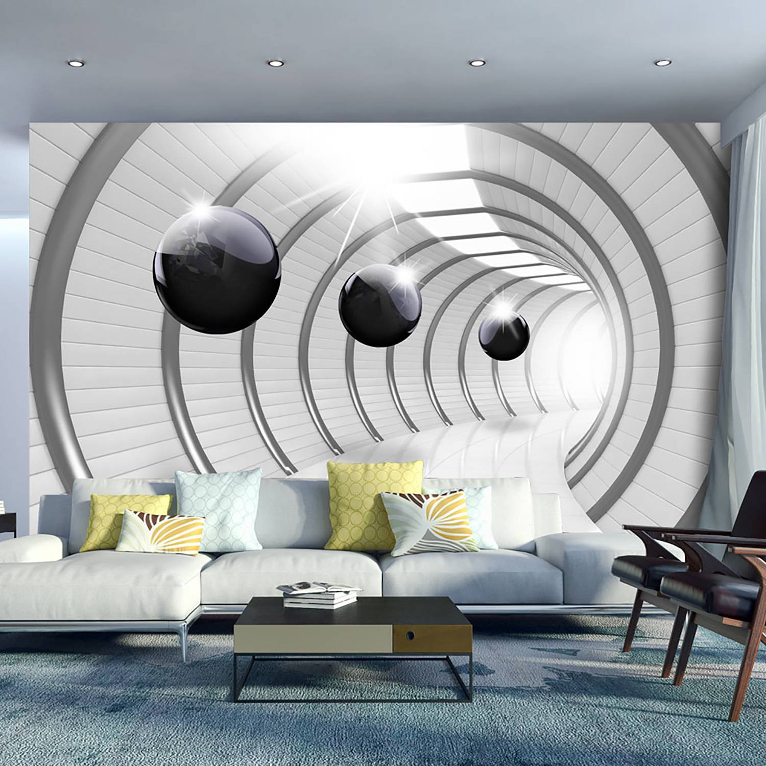 home24 Fotobehang Furistic Tunnel Abstract Modern Wit B: 200 cm, H: 140 cm