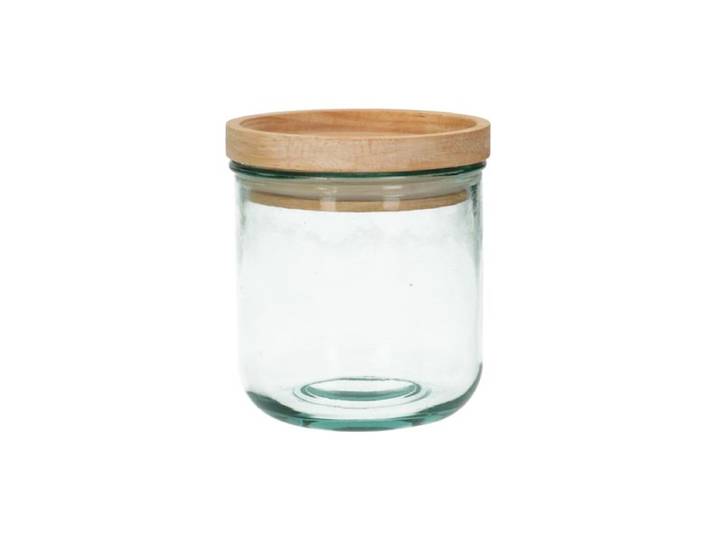 Voorraadpot met bamboe deksel, gerecycled glas, 350 ml