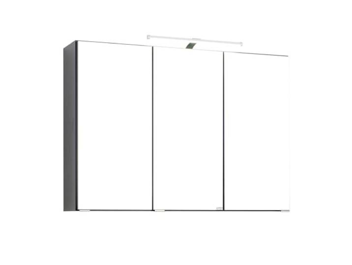 Bologna 3D-Spiegelschrank 90 cm graphitgrau + LED-Aufbauleuchte