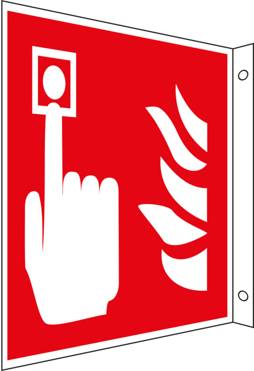 Eichner Brandschutz-Fahnenschild Brandmelder, Alu (9225-13615-020)