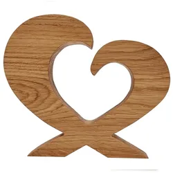 Erst-Holz Rustikales Holzherz Eiche massiv geölt Dekoherz Herz aus Holz Tischdeko 40.12-007