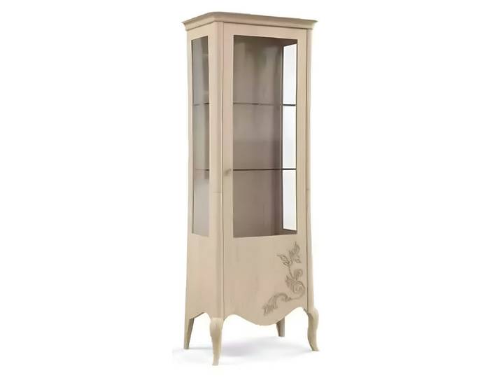 JVmoebel Vitrine Italienische Designer Vitrine im Art Deco-Stil in Beige mit Glastüren (1-St., Vitrine) Made in Europa