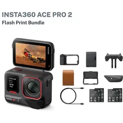 INSTA360 ACE Pro 2 Flash Print Bundle extra Akku, Xplorer Grip, Minidrucker, Touchscreen Blende, Tasche