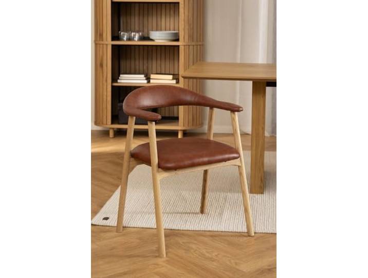 möbelando Armlehnstuhl >Addi< (2er-Set) in Braun, PU - 56x75,5x54cm (BxHxT)