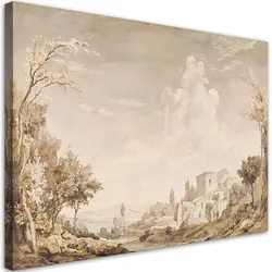 WANDBILD landschaft in sepia