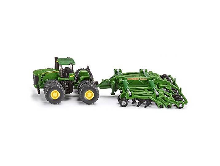 siku 1856, John Deere 9630 Tractor met Amazone Centaur-cultivator, 1:87, metaal/kunststof, groen, opklapbare cultivator-onderdelen