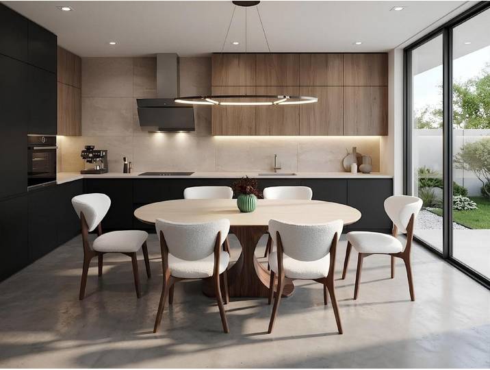 JVmoebel Esszimmer-Set Esszimmer Set Esstisch 6х Stühle Modern Hell Trendig Elegant, (7-St., 7-tlg)