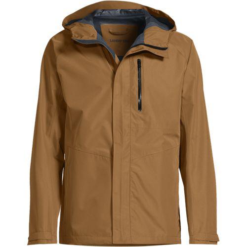 Verstaubare wasserdichte Regenjacke für Herren, Herren, size: regular, Beige, Polyester, by Lands' End
