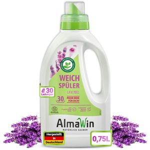 AlmaWin Weichspüler Lavendel, Konzentrat, Bio, vegan, natürliche Inhaltsstoffe & ätherische Öle, 750 ml, 30 WL