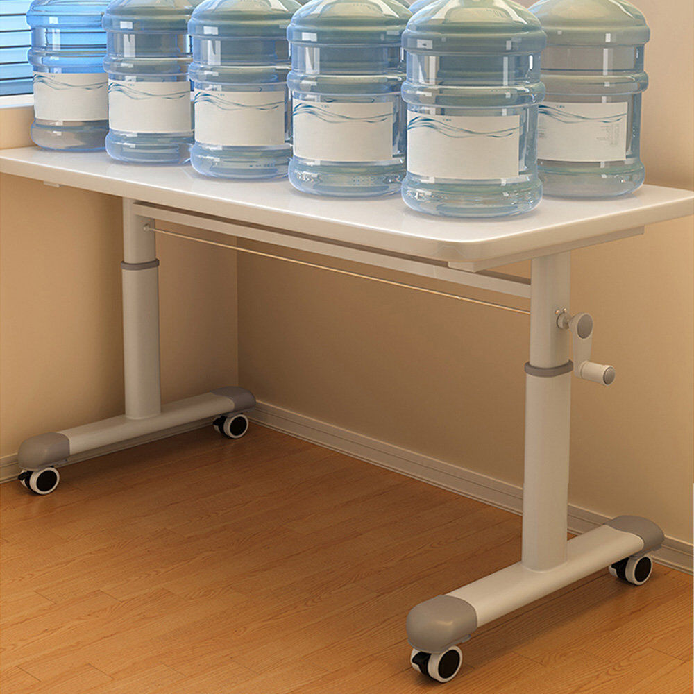 Inbox Zero Adjustable Height and Modular Iron Computer Desk White 80" W x 60" D