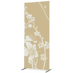 Textil Raumteiler Deko 100-200 Abstrakte Japanische Kirschblüte Beige