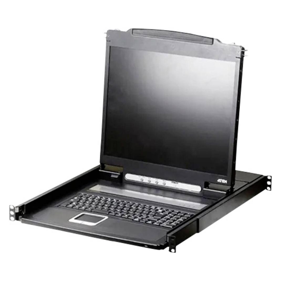 Aten CL1000N ES Single Rail 19"-LCD-Konsole, 19" 1HE, ES-Layout (PS/2-USB, VGA) (CL1000N ES)