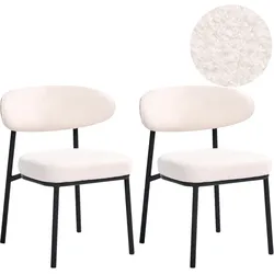 ESSZIMMERSTUHL 2er Set Bouclé Cremeweiß Winton