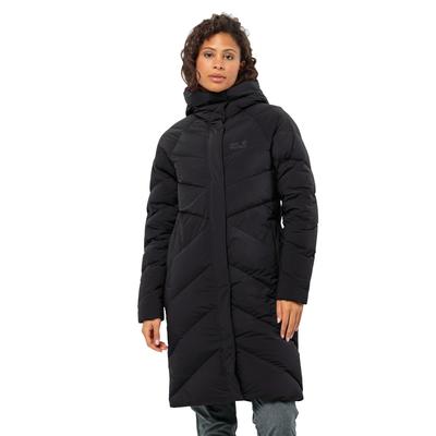 Daunenmantel JACK WOLFSKIN "MARIENPLATZ COAT W RDS", Damen, Gr. XL (46), schwarz, Obermaterial: 87% Polyamid, 13% sonstige Fasern. Futter: 100% Polyester. Füllung: 90% Entendaune, 10% sonstige Fasern, Mäntel Daunenmantel, Daunenmantel, warm,...