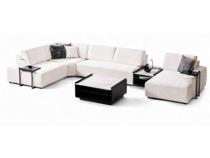 Xlmoebel Wohnlandschaft Elegantes U-Form Ecksofa mit Couchtisch und Beistelltischen, 4 Teile, Special features