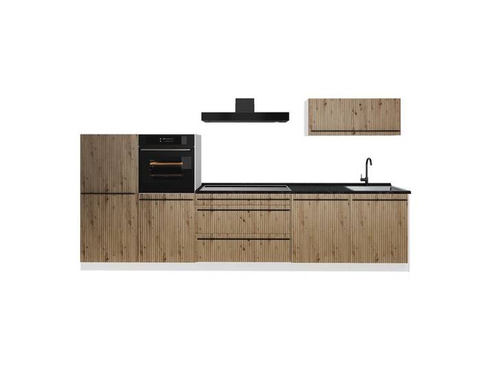 Cuisine R-Line 340cm plan de travail Anthracite Chêne Artisan/Blanc Vicco 67309