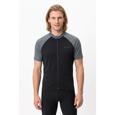 Radtrikot VAUDE "Men's Matera FZ Tricot II", Herren, Gr. S, schwarz (heron), Obermaterial: 100% Polyester, normal, Rundhals, Trikots, mit drei offenen Rückentaschen, atmungsaktiv, schnelltrocknend