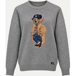 Pullover mit Polo Bear Stickerei Grau M