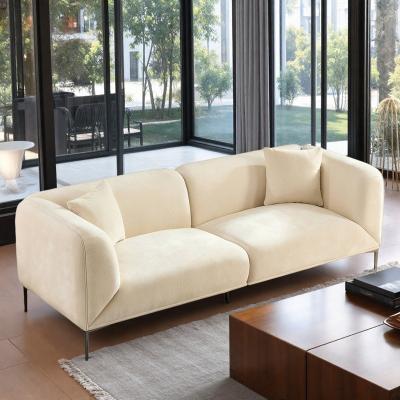 "82.66"" Fabric 3-Seater Modern Sofa with Ergonomic Armrests and Metal Legs"