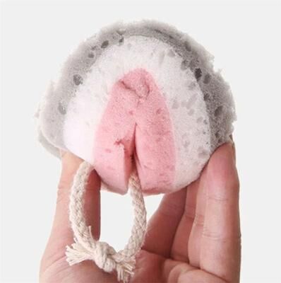 Inspire Essentials Exfoliating Bath Sponge Ball Body Scrubber Massage Shower Loofah Brush grey