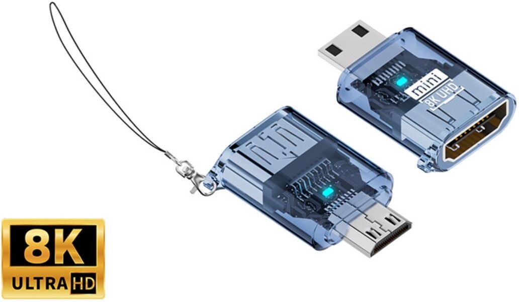 INF USB-C auf HDTV-Buchse Adapter (2er-Pack) – 8K@60Hz HDMI 2.1 mit HDR 12-bit, PC-Gehäuse Blau