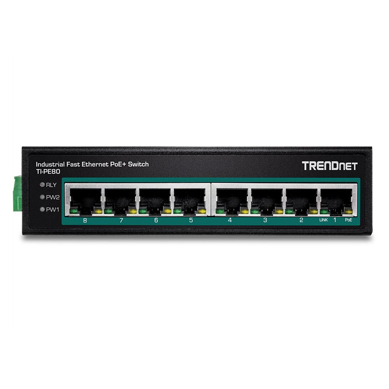 Trendnet Industrie Switch 8 Port Fast Eth. PoE+ L2 DIN-Rail (8 Ports) (TI-PE80)