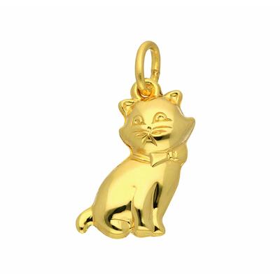 Kette mit Anhänger ADELIA´S "Damen 585 Gold Anhänger Katze", gold, Halsketten, Damen, Gold, Schmuckset - Set mit Halskette