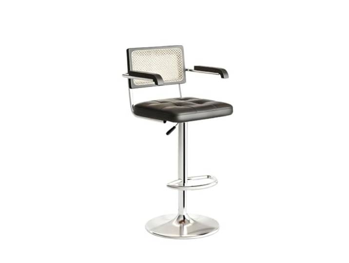 VNCdfhETs Barstuhl Höhenverstellbare Barhocker Drehbare Frühstücksstühle Barhocker(Black-b)