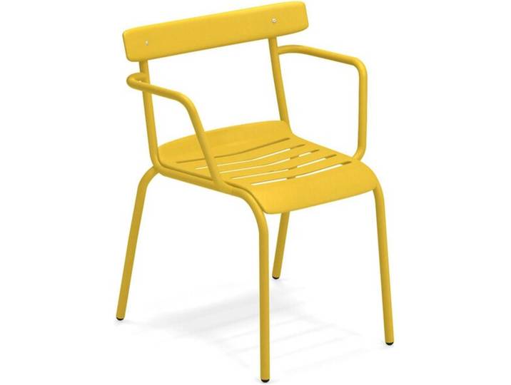 Armlehn-Stuhl Miky Emu Group gelb, Designer Florent Coirier, 61x77x55 cm