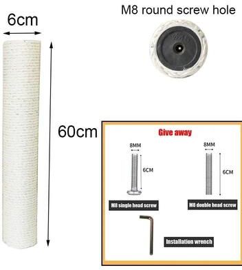 Inspired Finds DIY Sisal Cat Scratching Post Replacement For Cat Trees & Climbing Frames 23.62x2.36in