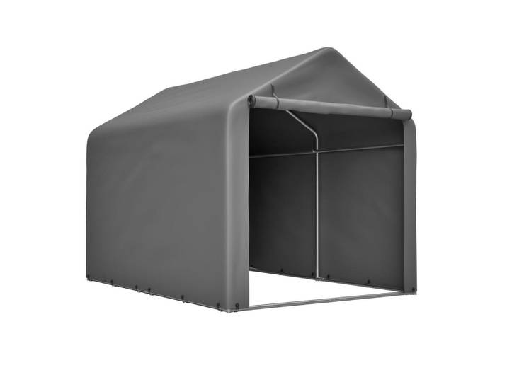 Modfu Kleingarage aus Metall 160x220x165 cm Grau mit Rolltor, 160x165x220 cm, Gartenzubehör, Geräteschuppen