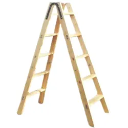 PROREGAL Maler-Stufenleiter Made in Germany | 2x12 Stufen | 3,26m Länge | Eimerhaken | Holzleiter Klappleiter