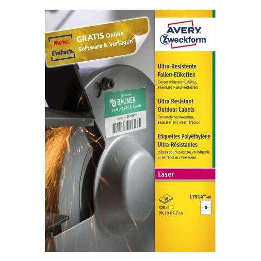 Avery Ultra-Resistente Folien-Etiketten (L7914-40)