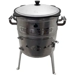 Grillpeter Utschak Edelstahl Aidos Utschak Set mit Kazan aus Gusseisen 8L