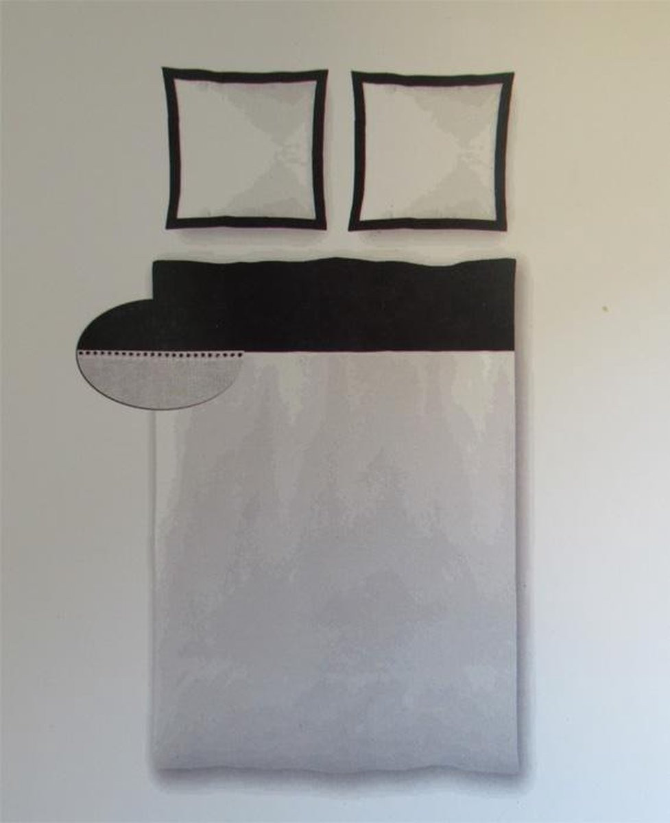 Brighton Ajour Dekbedovertrek voor volwassenen - Eenpersoons - 140 x 200 cm - Zwart/Wit