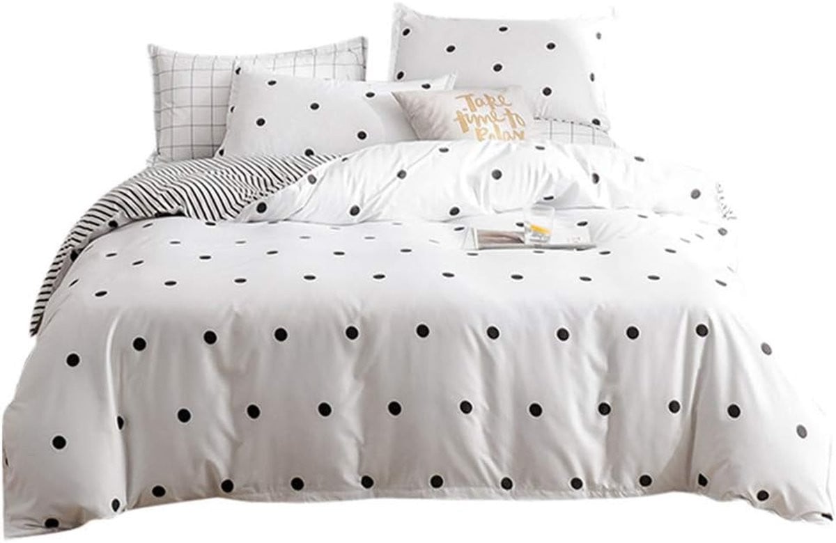 Beddengoedset van microvezel met bedrukt patroon, anti-allergeen, 150 x 200 cm