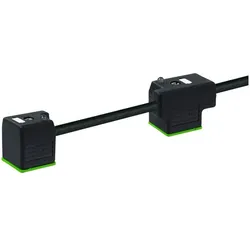 Murr Elektronik Doppelventilstecker mit Anschlussleitung, Elektronikkabel + Stecker, Schwarz
