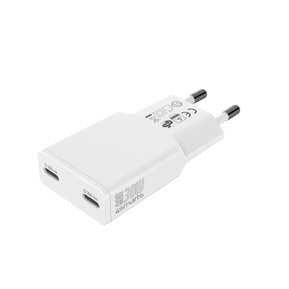4smarts Netzladegerät PDPlug Slim Dual 30W GaN 2C, weiß 541743