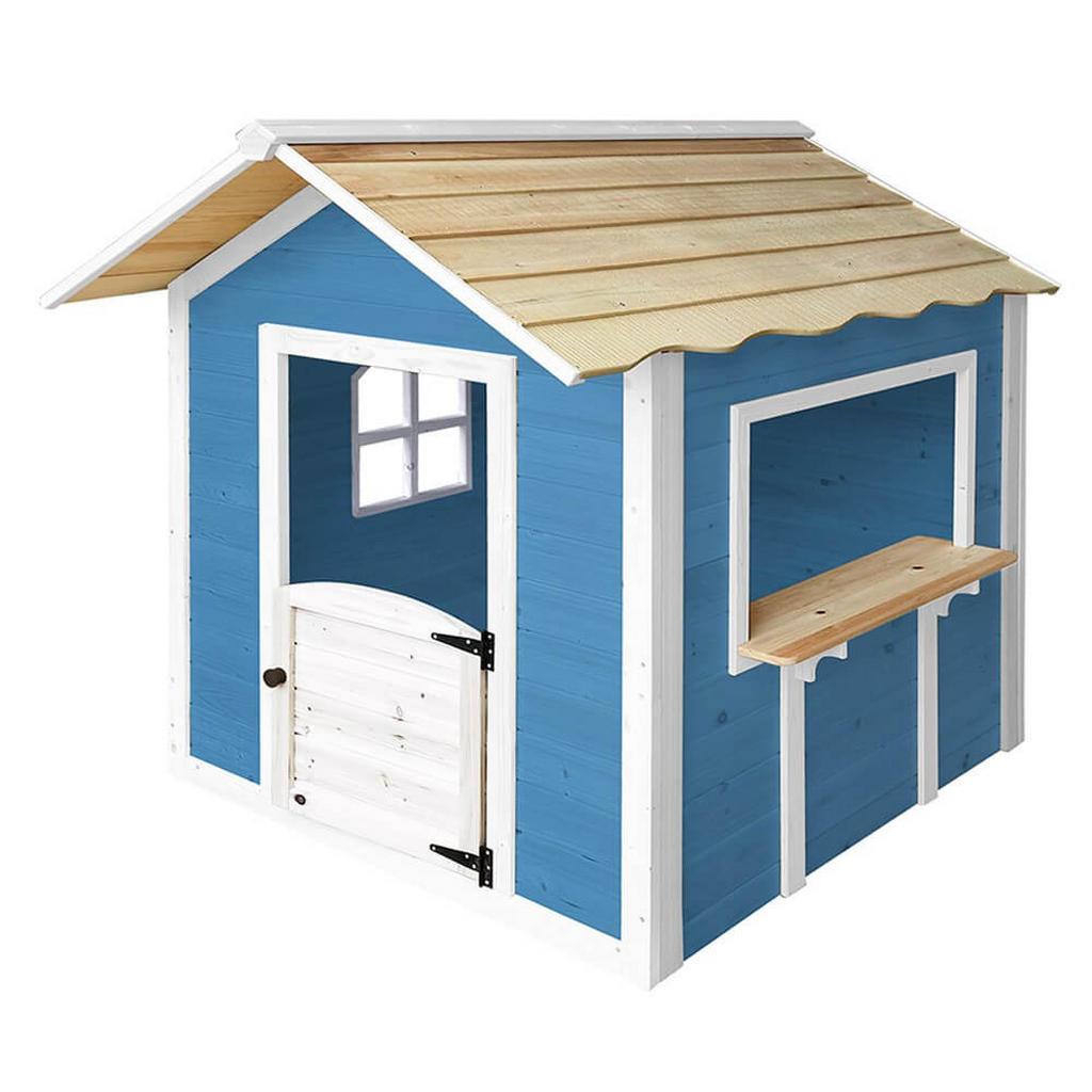 Home Deluxe Spielhaus, Blau, Holz, 118.2x132.5x111 cm, Outdoor Spielzeug, Spielhäuser