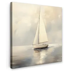 LEINWANDBILD Segelschiff - Meer - Bewölkt Deko Groß 90x90 cm