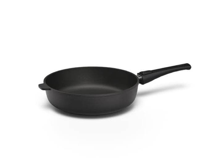 Hoffmann STONIQ Hochrandpfanne 26 cm Induktion, Antihaft, PFAS-frei, ohne Deckel, Aluguss, abnehmbarer Griff, alle Herdarten, backofenfest, wiederbeschichtbar, spülmaschinenfest - Pfanne, Bratpfanne