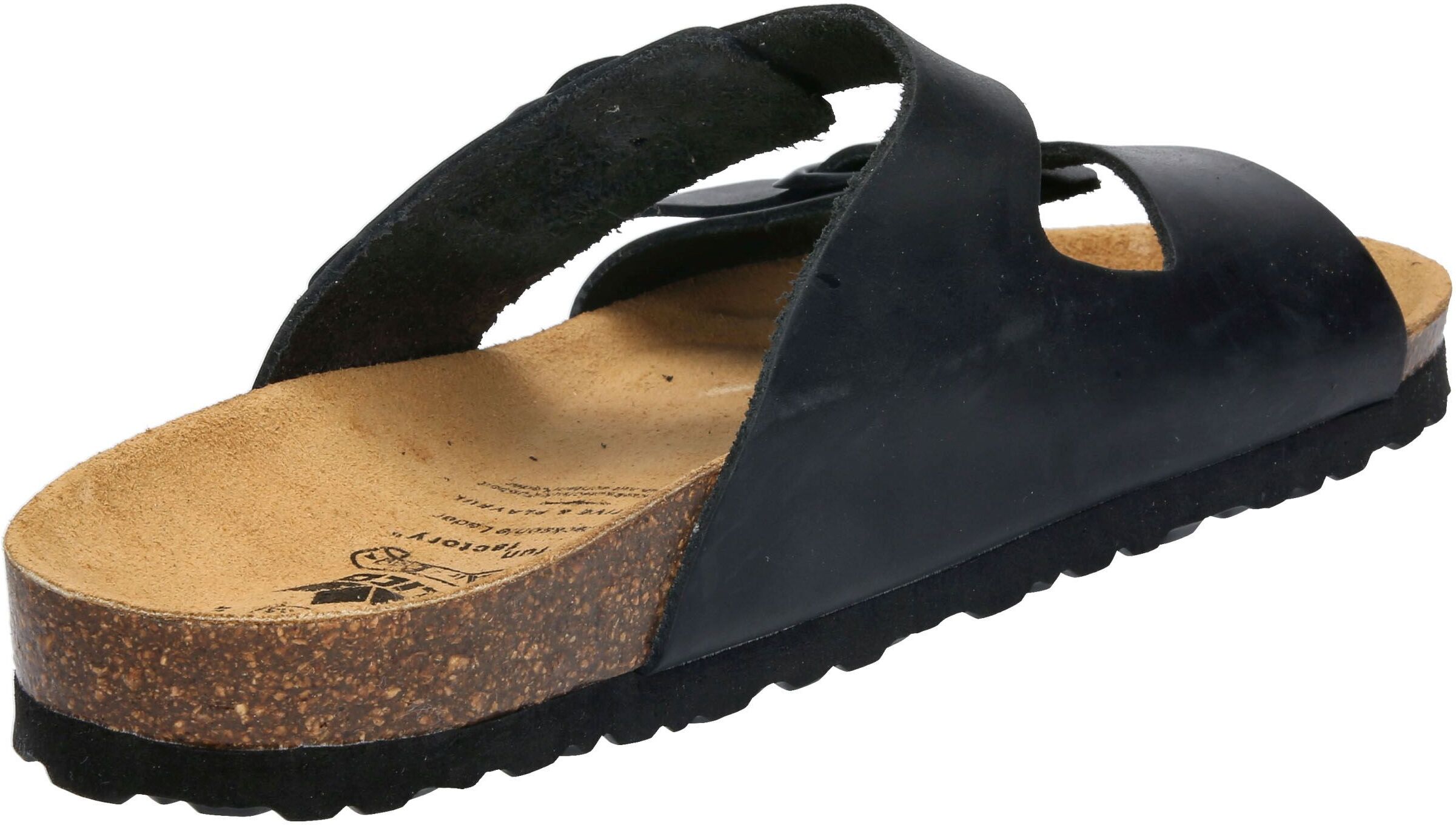 Pantolette LICO "Pantolette Bioline Jenrik", Herren, Gr. 40, schwarz, Leder, Schuhe Pantolette schwarz 40