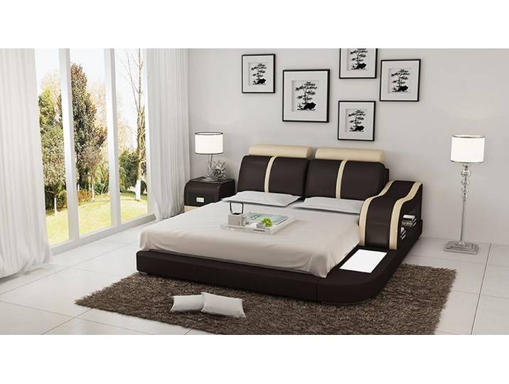 JVmoebel, Wasserbett Wasserbett Hotel Doppelbett mit Lederbezug und Druckentlastung, (Wasserbett LB8811), Made in Europa
